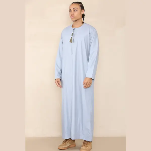 105 Mens Light Blue Omani Eid Tassel Thobe Jubba Thobez 6