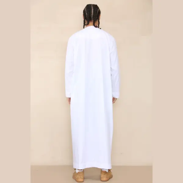 105 Mens White Gold Omani Eid Tassel Thobe Jubba Thobez 7