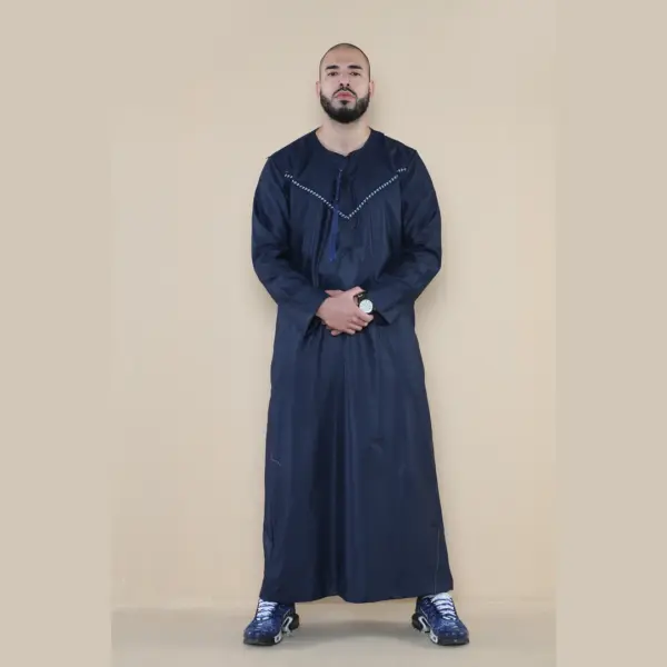 106 Mens Navy Omani Eid Tassel Thobe Jubba Thobez 2