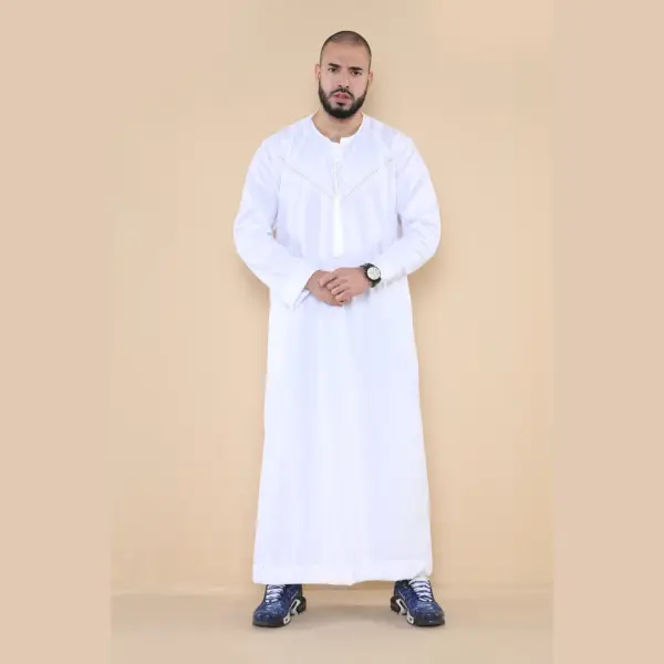 106 Mens White Omani Eid Tassel Thobe Jubba Thobez 3