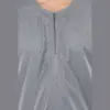 107 - Men's Grey Zipped Half Sleeve Islamic Thobe - Image 3