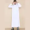 108 - Men's White Muslim Slim or Regular Fit Hooded Thobe