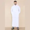 108 - Men's White Muslim Slim or Regular Fit Hooded Thobe - Image 2