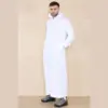 108 - Men's White Muslim Slim or Regular Fit Hooded Thobe - Image 3