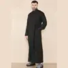 109 - Men's Black Muslim Eid Thobe with Nehru Collar - Image 2