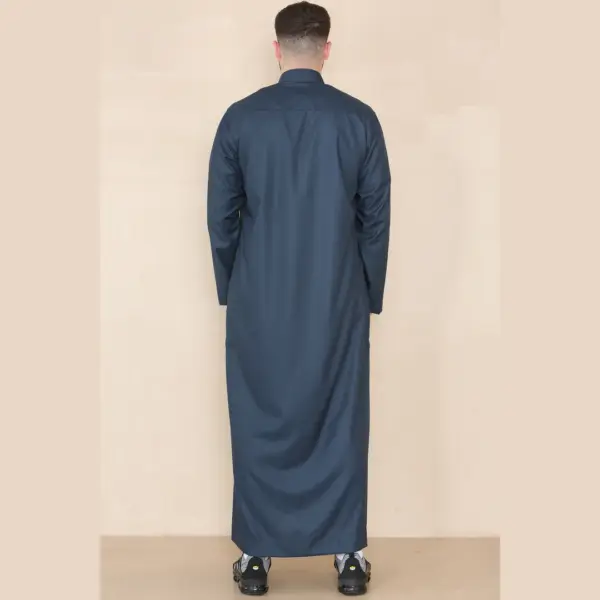 109 Mens Navy Muslim Eid Thobe with Nehru Collar 6