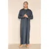 110 - Men's Grey Islamic Eid Thobe Jubba with Tassel - Image 3