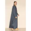 110 - Men's Grey Islamic Eid Thobe Jubba with Tassel - Image 5