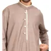 112 - Men's Beige Stand Collar Thobe Islamic Clothing - Image 4