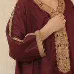 HM63 - Boys Moroccan Thobe Short Sleeve Embroidery Gandoura - Image 2