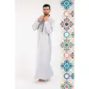 112 - Men's Off White Stand Collar Thobe Islamic Clothing - Image 3