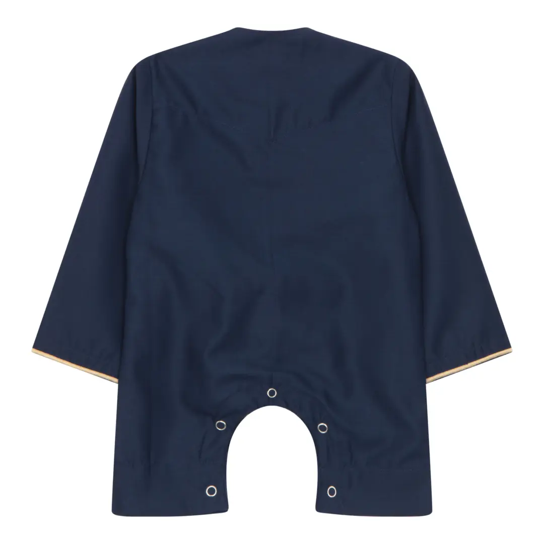 OE 300 Baby Navy Toddler Romper Thobe Gold Embroidery 3