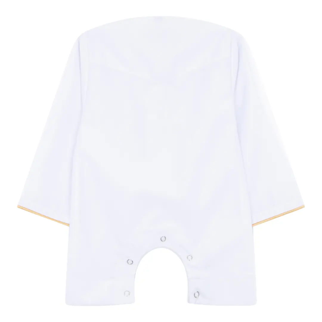 OE 300 Baby White Toddler Romper Thobe Gold Embroidery 2