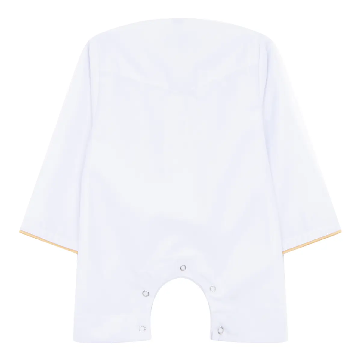OE-300 - Baby Toddler White Romper Thobe Gold Embroidery - Image 3