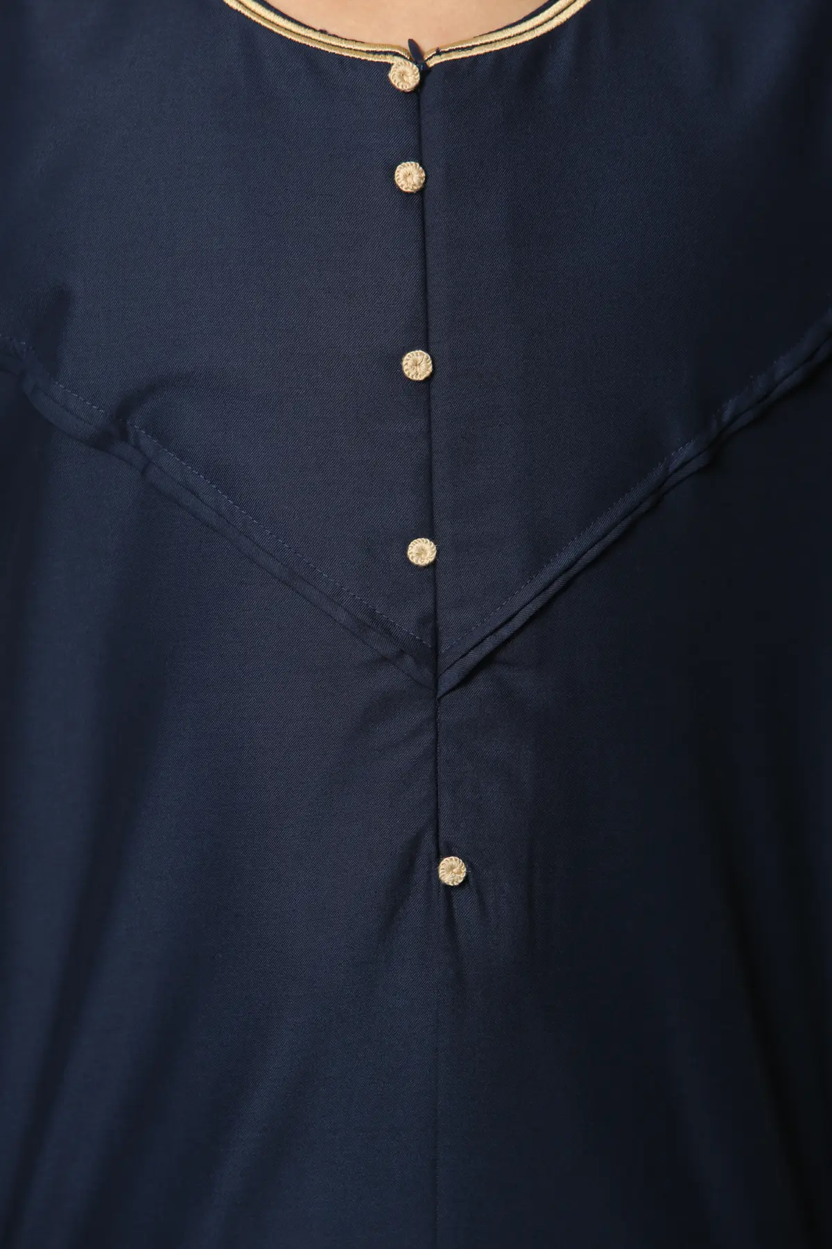 OE-300 - Boy's Navy Emirati Omani Thobe Gold Embroidery - Image 8