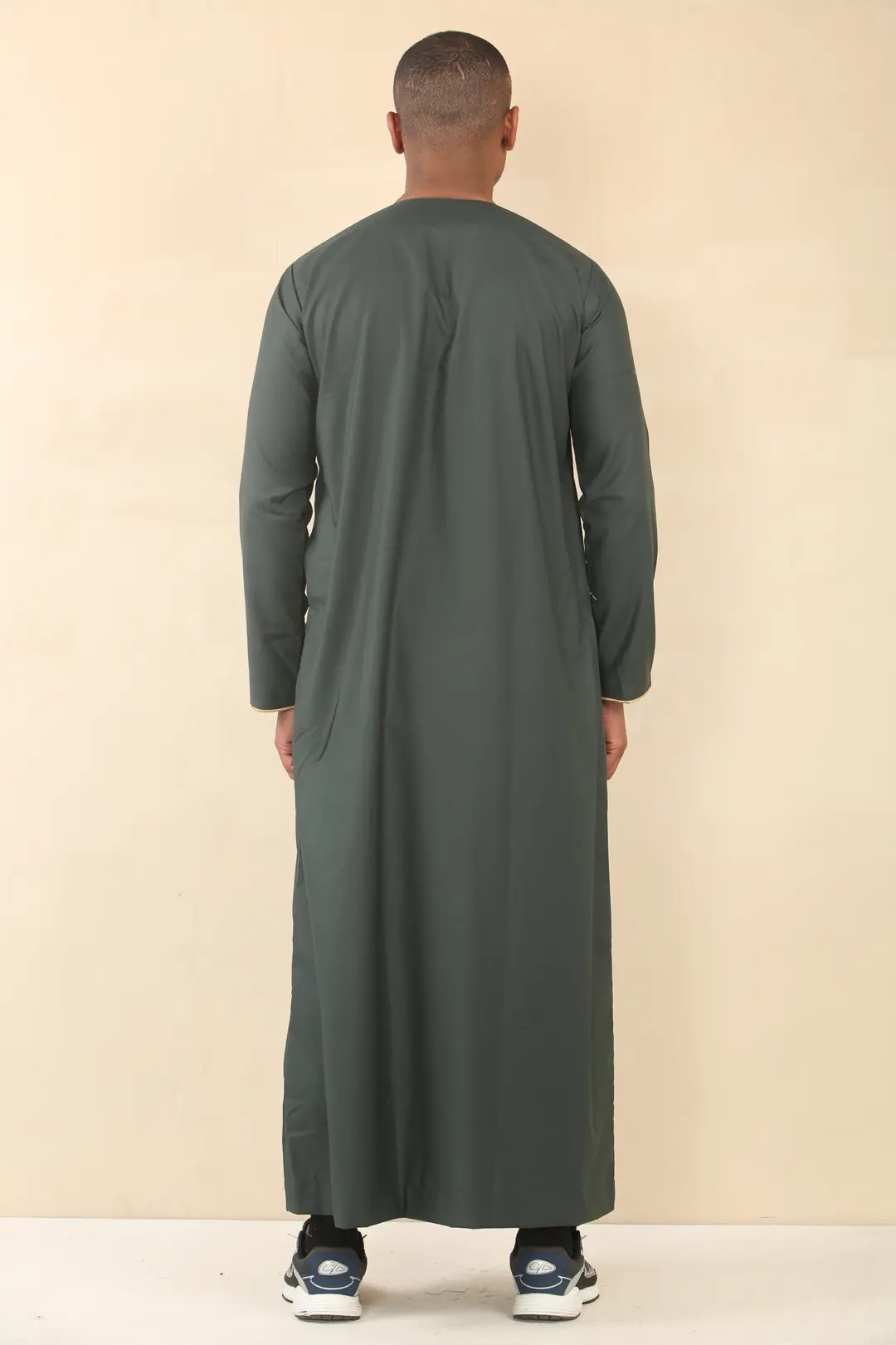 OE 300 Mens Green Emirati Omani Thobe Gold Embroidery 4