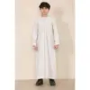 TT-001 Boy's Beige Thobe Emirati Islamic Clothing String Tassel