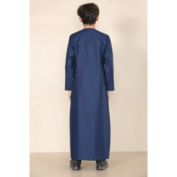 TT 001 Boys Navy Thobe Emirati Islamic Clothing String Tassel 7