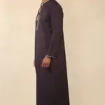 TT-003 - Men's Purple Emirati Thobe Gold Tassel Embroidery - Image 4