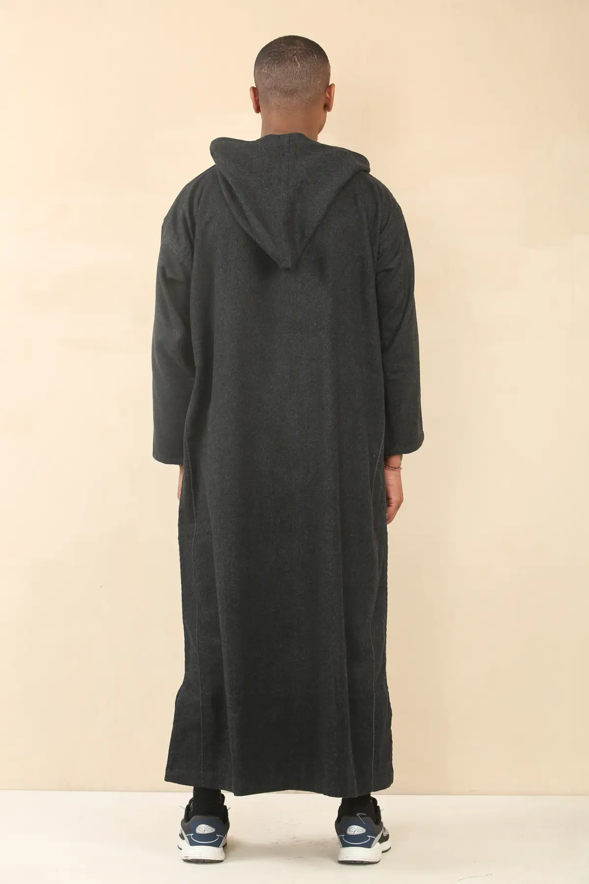 DML001 - Men's Black Moroccan Thobe Hooded Djellaba - Image 7