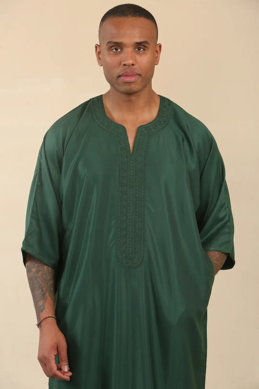 Thobez GG002 Mens Green Moroccan Thobe Gandoura 2