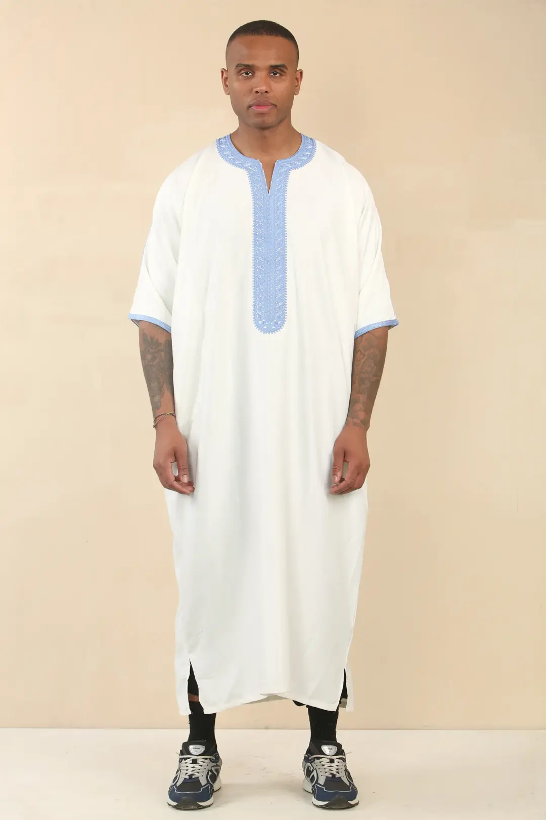 Thobez GG002 Mens White Moroccan Thobe Gandoura 7