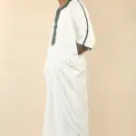 GG008 - Men's White Moroccan Thobe Short Sleeve Gandoura - Image 5