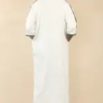 GG008 - Men's White Moroccan Thobe Short Sleeve Gandoura - Image 6