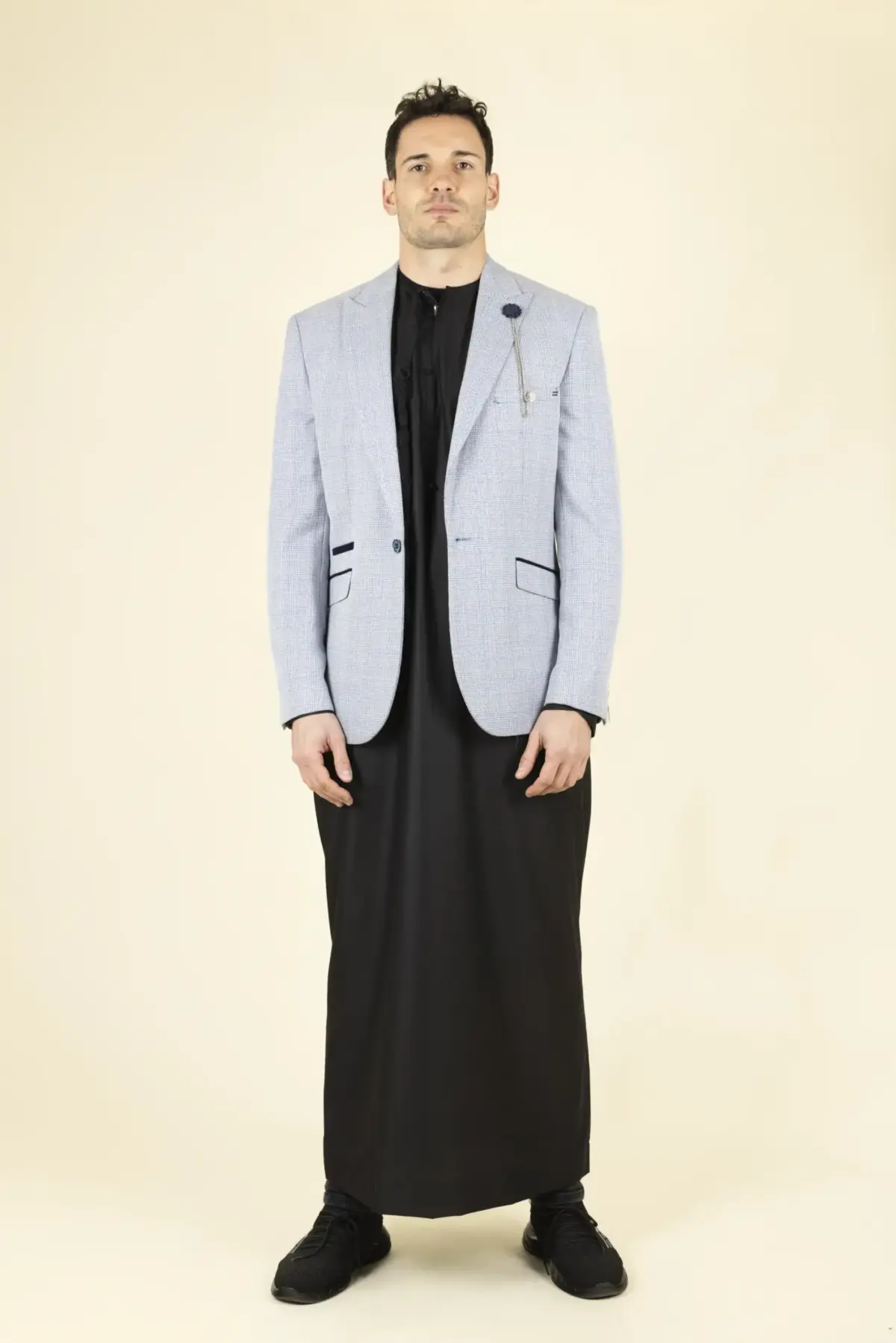 Cavani Caridi - Men's Tweed Light Blue Wedding Blazer - Image 1