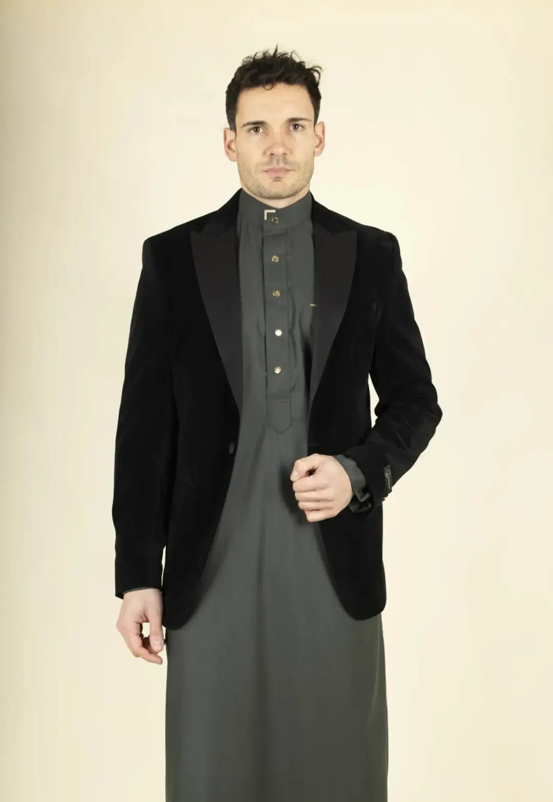 Mens Black Velvet Tuxedo Blazer Wedding 1 scaled