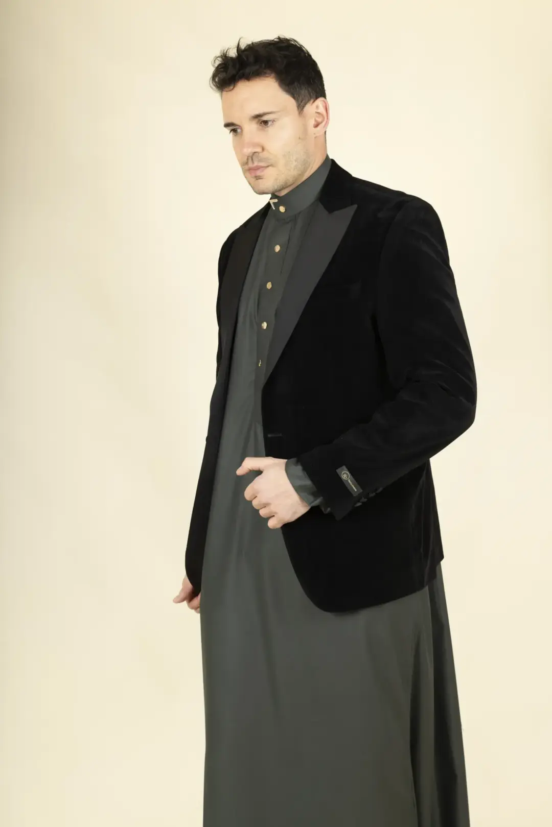 Mens Black Velvet Tuxedo Blazer Wedding 3 scaled