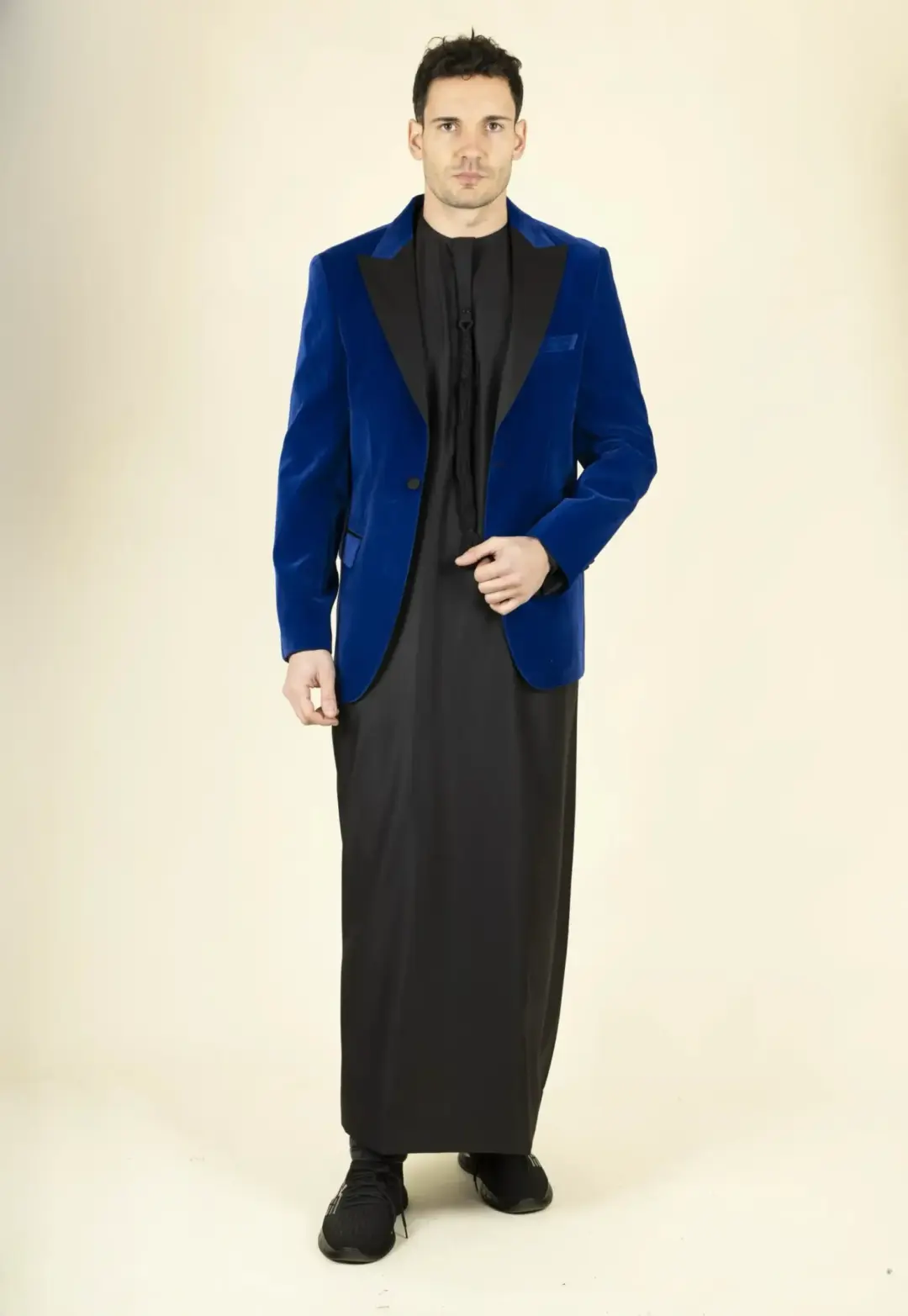 Mens Royal Blue Velvet Tuxedo Blazer Wedding 2 scaled