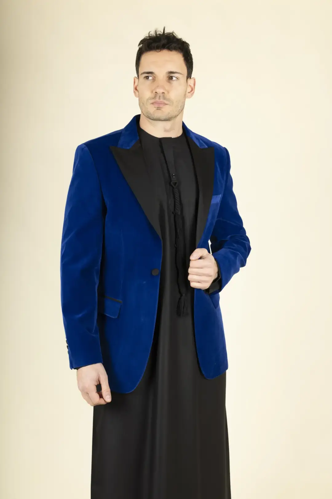 Mens Royal Blue Velvet Tuxedo Blazer Wedding 4 scaled