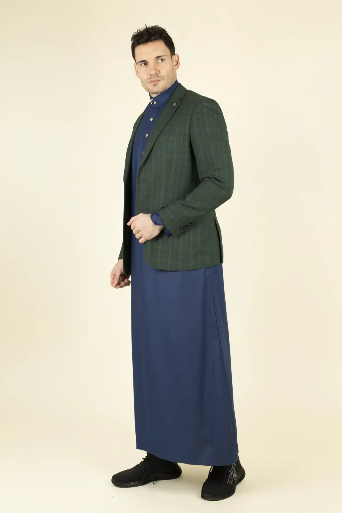 Paul Andrew Leo - Men's Green Checked Tailored Fit Blazer - Image 2