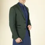 Paul Andrew Leo - Men's Green Checked Tailored Fit Blazer - Image 4