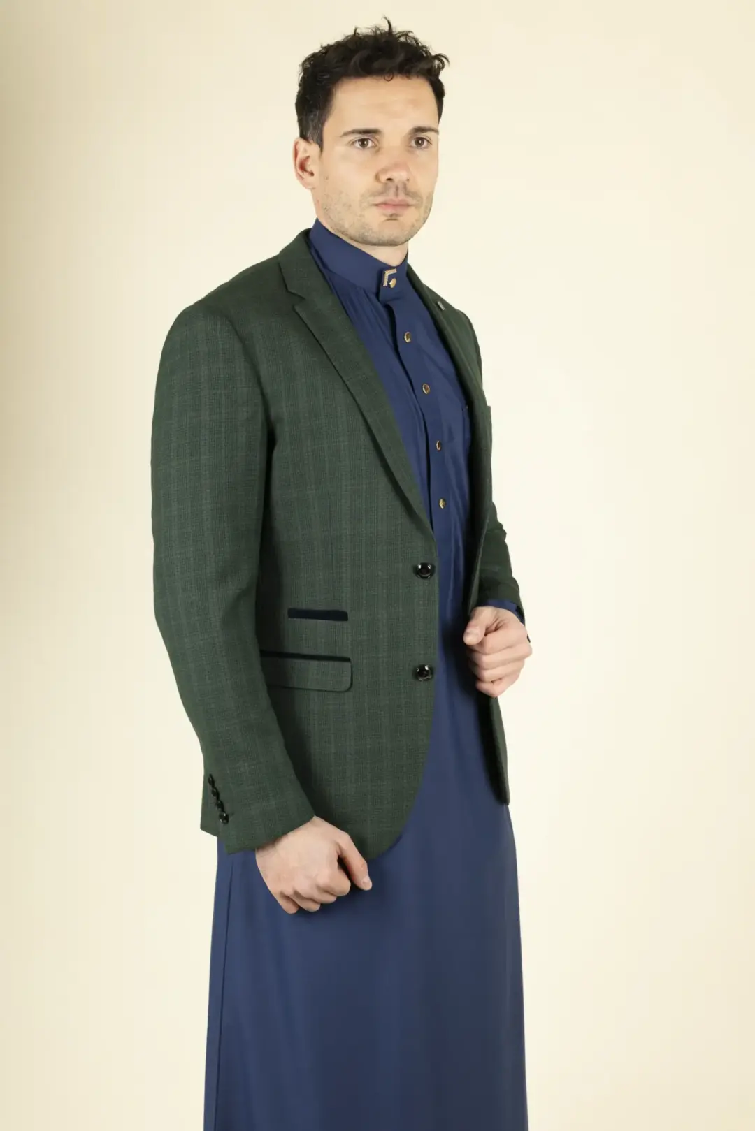 Paul Andrew Leo Mens Green Checked Tailored Fit Blazer 4 scaled