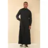 TT-004 - Men's Black Saudi Emirati Thobe Shirt Collar - Image 4