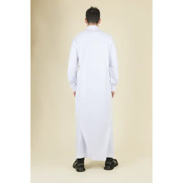 Thobez TT 004 Mens White Emirati Thobe Shirt Collar 7