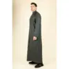 TT-005 - Men's Olive Saudi Emirati Thobe Nehru High Collar - Image 5
