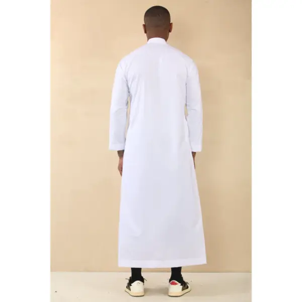 Thobez TT 005 Mens White Emirati Thobe Nehru High Collar 7