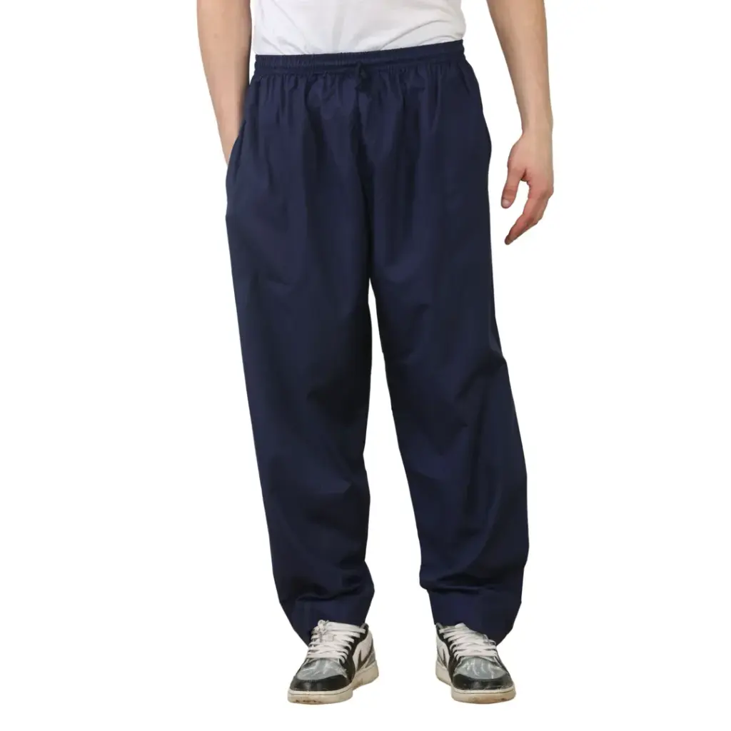 Mens Navy Elasticated Comfort Thobe Trousers 1